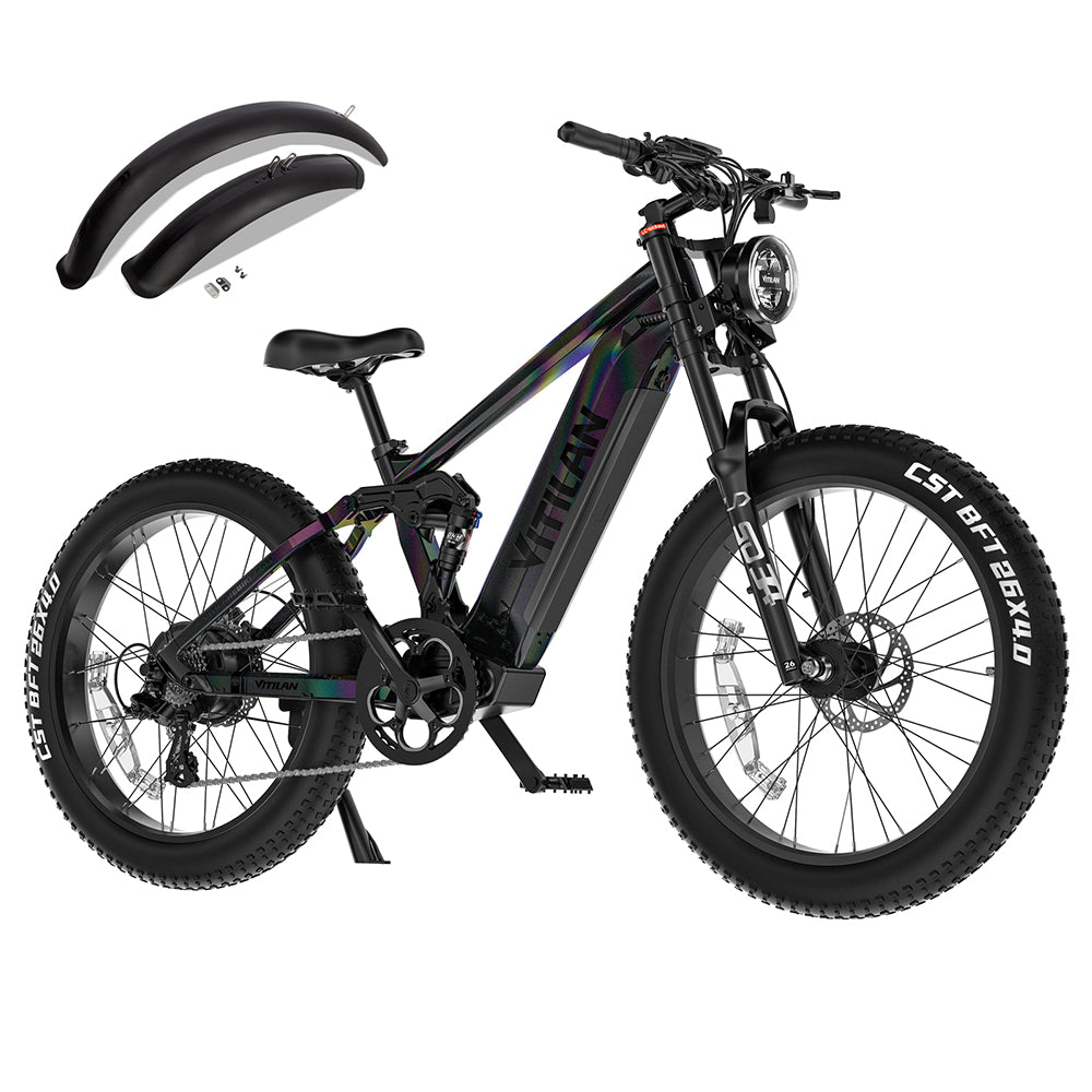 VITILAN T7 PRO 1000W 26" E-Mountain Bike 1040Wh Full Suspension EMTB 52V 20Ah Battery