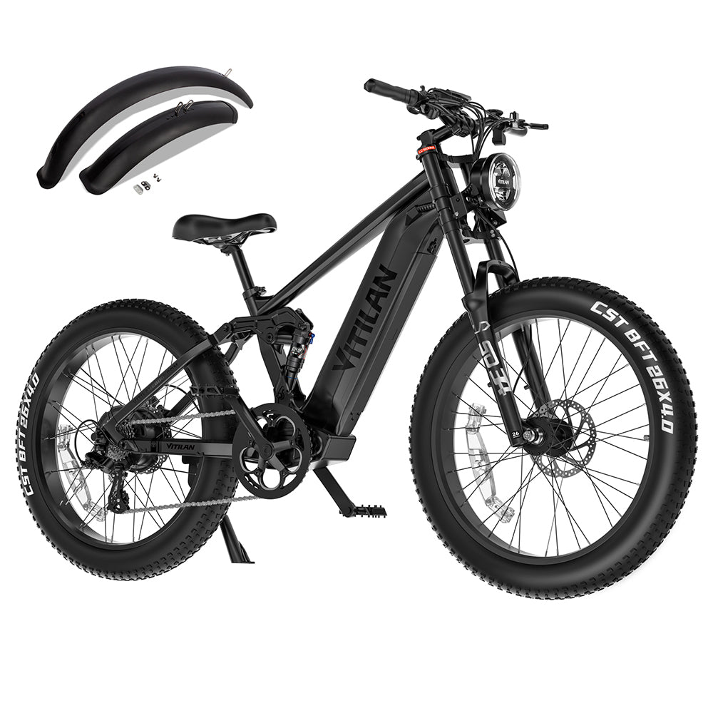 VITILAN T7 PRO 1000W 26" E-Mountain Bike 1040Wh Full Suspension EMTB 52V 20Ah Battery