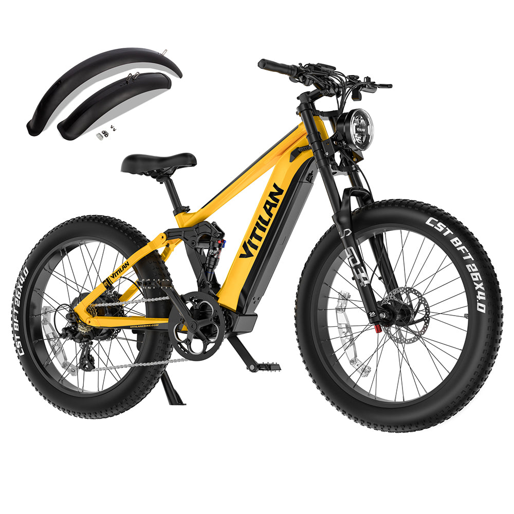 VITILAN T7 PRO 1000W 26" E-Mountain Bike 1040Wh Full Suspension EMTB 52V 20Ah Battery