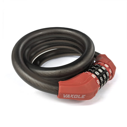 Vakole Bike Lock Steel Five-digit Code Anti-theft 1.72CM Bold Cable Password Lock