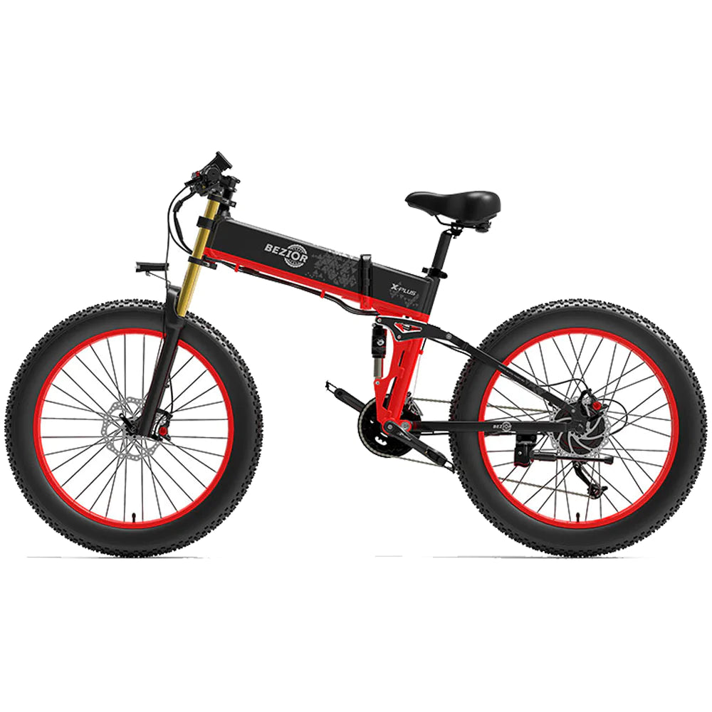 Bezior X Plus 1500W 26" Fat Bike Foldable E-Mountain Bike 17.5Ah 30km/h 130km - Buybestgear