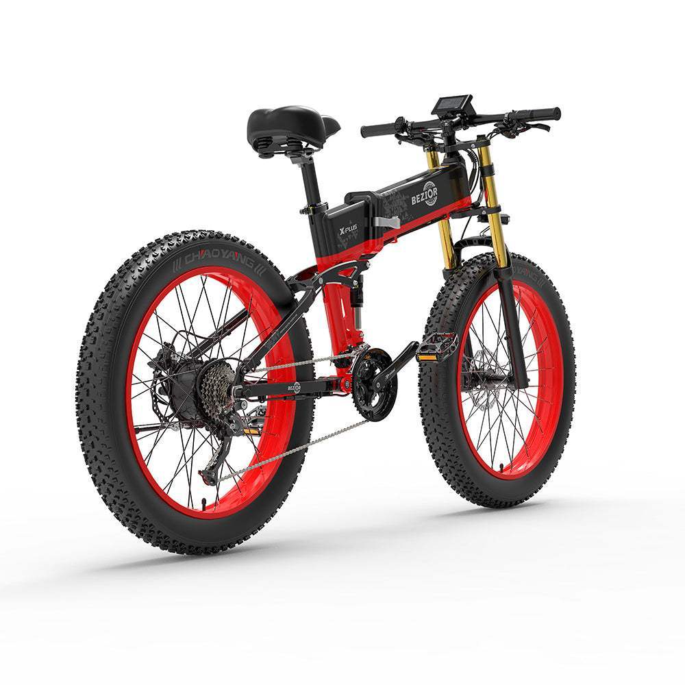 Bezior X Plus 1500W 26" Fat Bike Foldable E-Mountain Bike 17.5Ah 30km/h 130km - Buybestgear