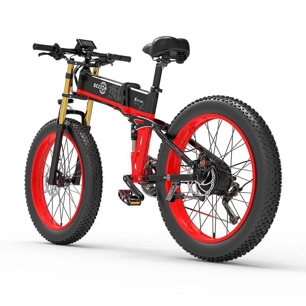 Bezior X Plus 1500W 26" Fat Bike Foldable E-Mountain Bike 17.5Ah 30km/h 130km - Buybestgear