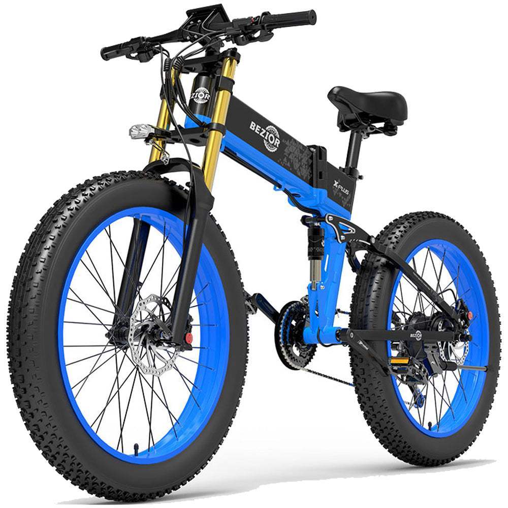 Bezior X Plus 1500W 26" Fat Bike Foldable E-Mountain Bike 17.5Ah 30km/h 130km - Buybestgear