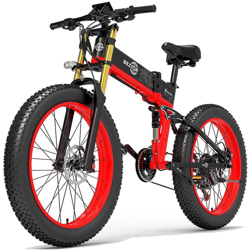 Bezior X Plus 1500W 26" Fat Bike Foldable E-Mountain Bike 17.5Ah 30km/h 130km - Buybestgear