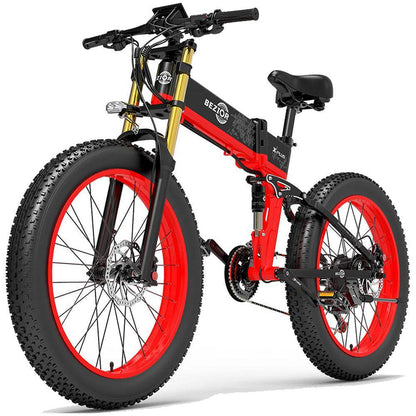 Bezior X Plus 1500W 26" Fat Bike Foldable E-Mountain Bike 17.5Ah 30km/h 130km - Buybestgear