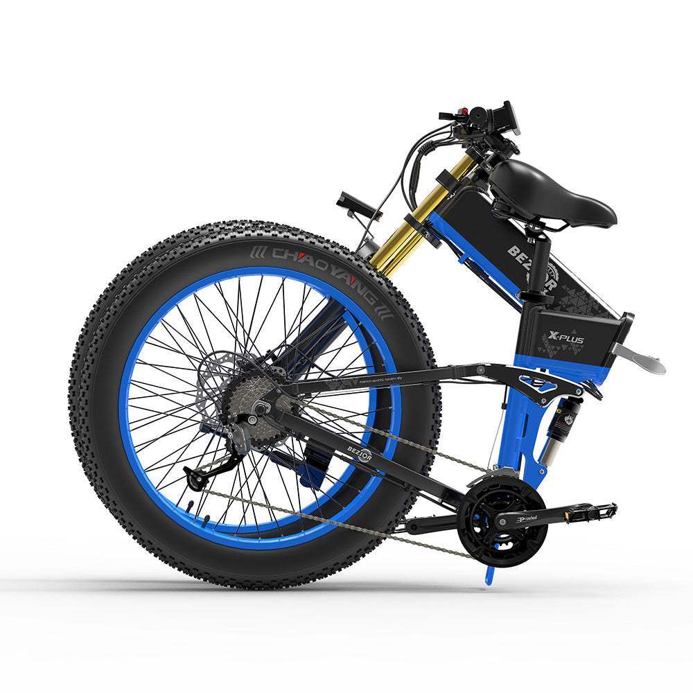 Bezior X Plus 1500W 26" Fat Bike Foldable E-Mountain Bike 17.5Ah 30km/h 130km - Buybestgear