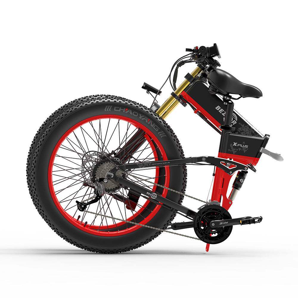 Bezior X Plus 1500W 26" Fat Bike Foldable E-Mountain Bike 17.5Ah 30km/h 130km - Buybestgear