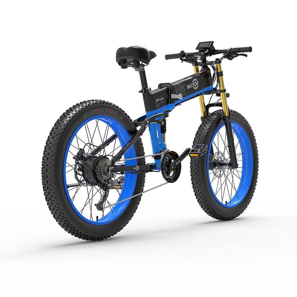 Bezior X Plus 1500W 26" Fat Bike Foldable E-Mountain Bike 17.5Ah 30km/h 130km - Buybestgear