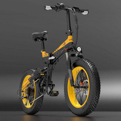 Bezior XF200 1000W 20" Fat Bike Foldable E Mountain Bike EMTB 15Ah E-Bike - Buybestgear