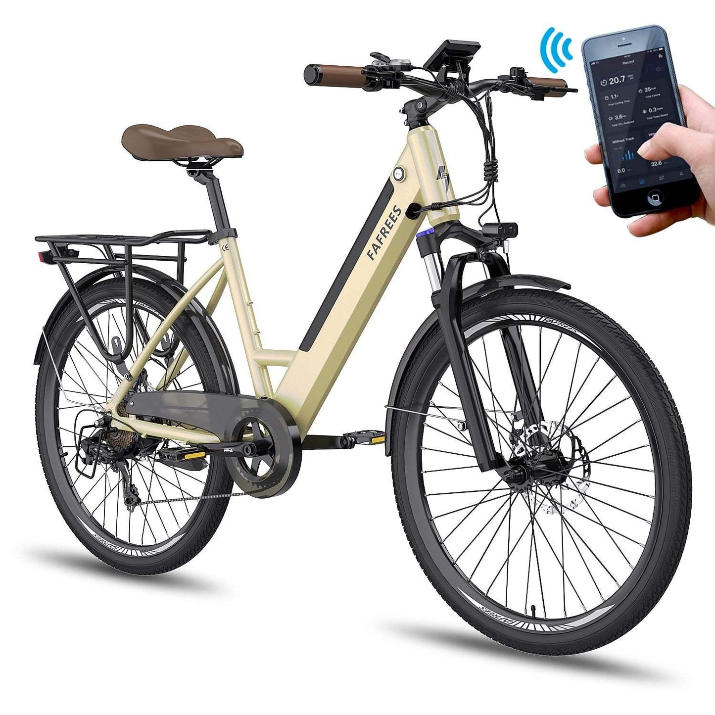 Fafrees F26 Pro 250W 26" Electric Trekking Bike City E-bike 10Ah Support APP - Buybestgear