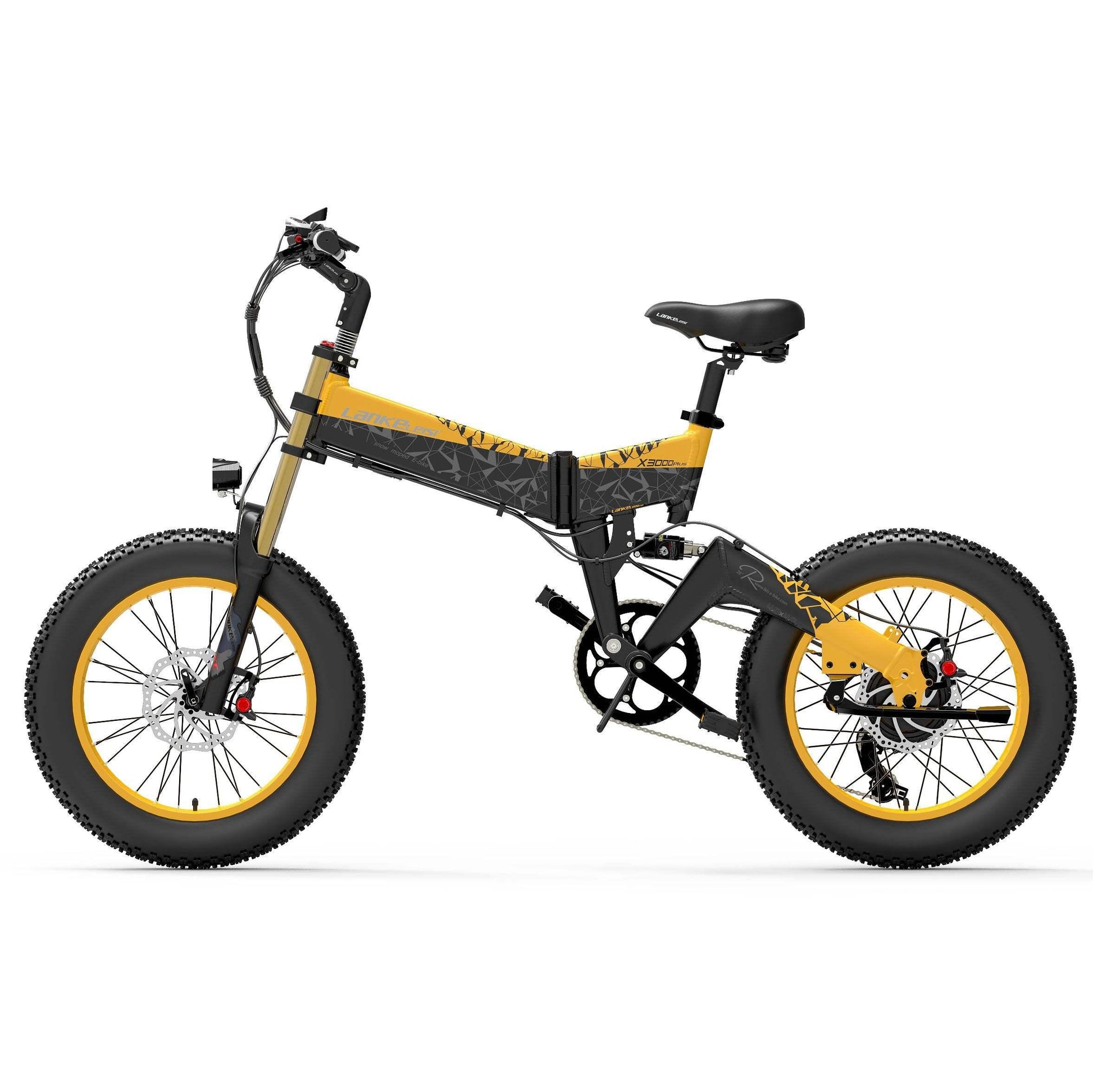 Lankeleisi X3000 Plus 1000W 20" Fat Bike Dual Crown Fork 17.5Ah Foldable E Mountain Bike EMTB - Buybestgear