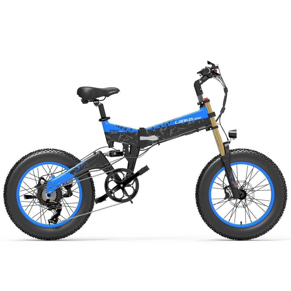 Lankeleisi X3000 Plus 1000W 20" Fat Bike Dual Crown Fork 17.5Ah Foldable E Mountain Bike EMTB - Buybestgear