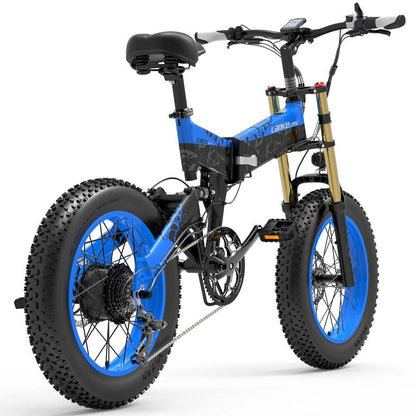 Lankeleisi X3000 Plus 1000W 20" Fat Bike Dual Crown Fork 17.5Ah Foldable E Mountain Bike EMTB - Buybestgear