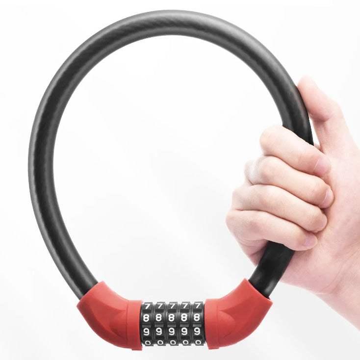 Vakole Bike Lock Steel Five-digit Code Anti-theft 1.72CM Bold Cable Password Lock - [Pre-Order]
